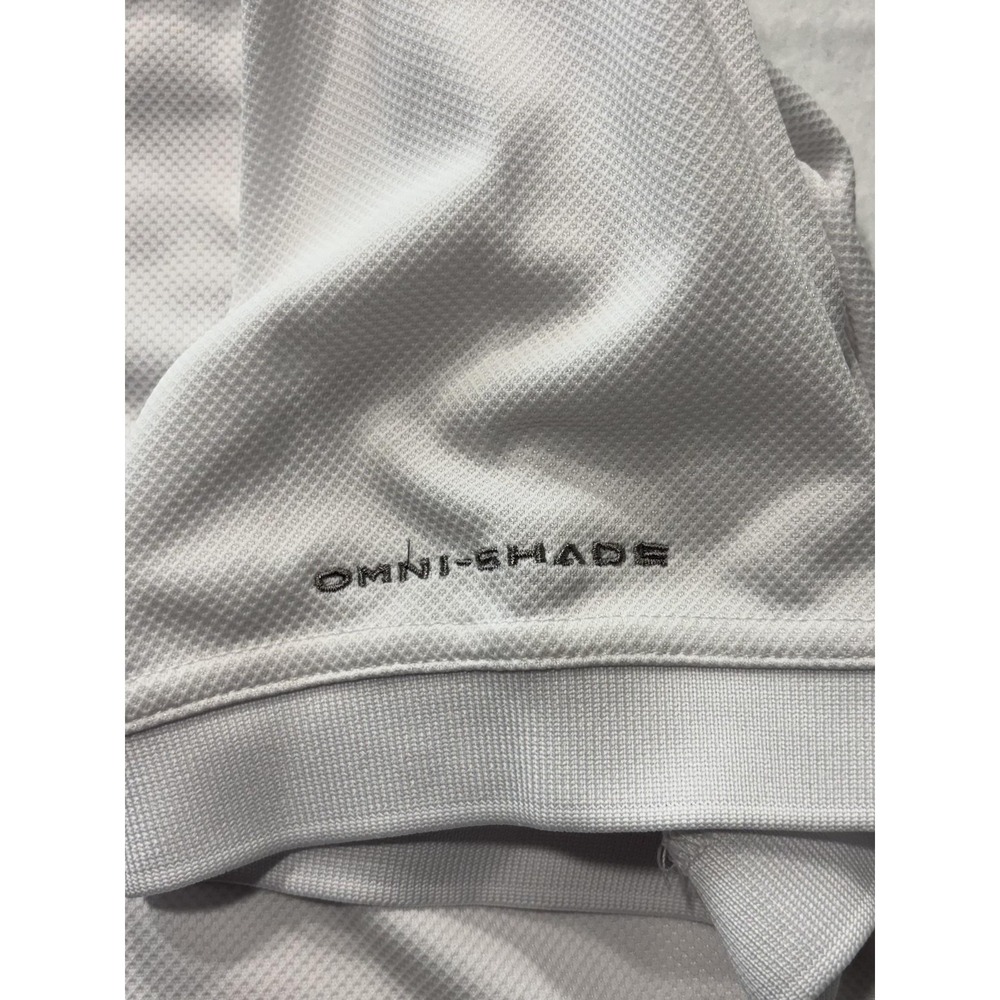 Columbia PFG Omni-Shade Polo Shirt Mens Medium White Fishing UV Protection - Picture 9 of 13